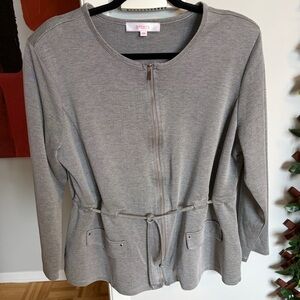 Le Grenier Gray Zip-Up Cardigan size XL